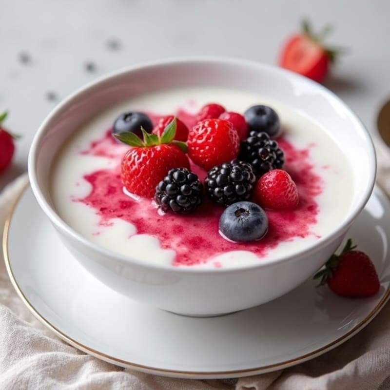 Silky Greek Yogurt Protein Pudding with Berries