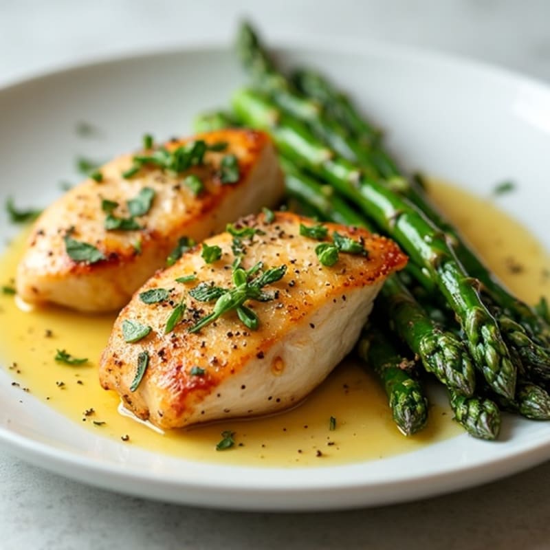 Lemon Herb-Roasted Chicken with Crispy Asparagus