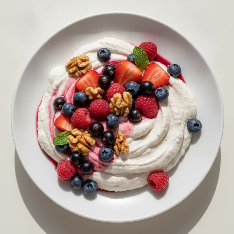 Silky Greek Yogurt Protein Mousse with Berries