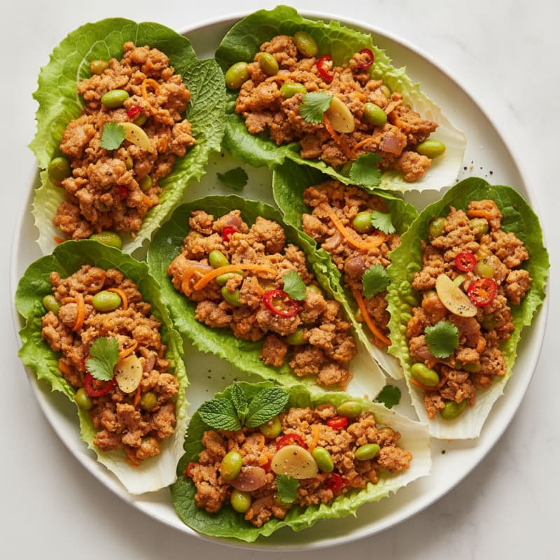 Chile-Lime Impossible Edamame Lettuce Wraps