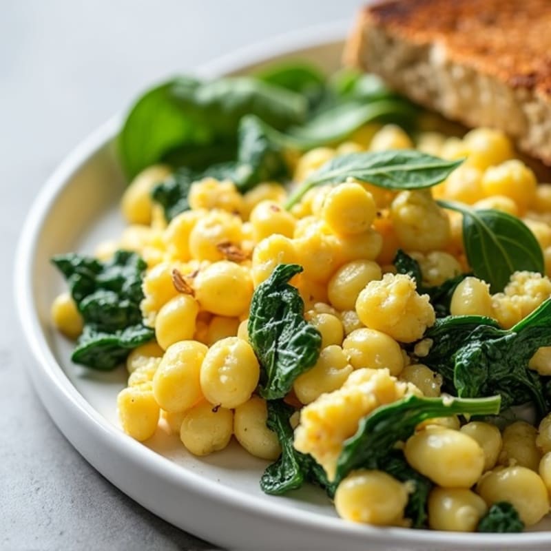Egg White and Spinach Scramble with Cottage Cheese