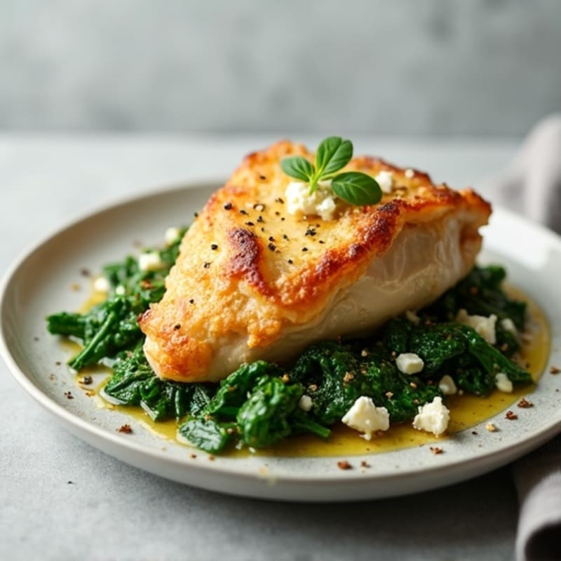 Spinach and Feta Chicken Bake with Crispy Phyllo