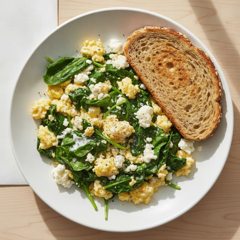 Protein-Packed Spinach and Feta Scramble
