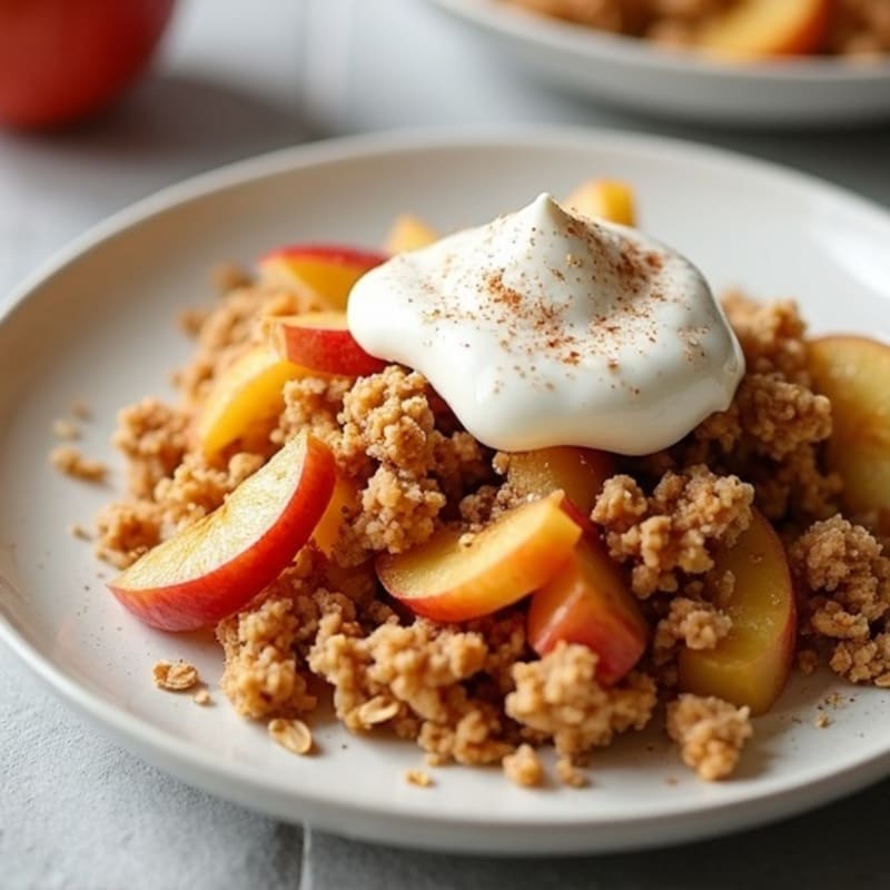 Warm Spiced Apple Crumble with Greek Yogurt