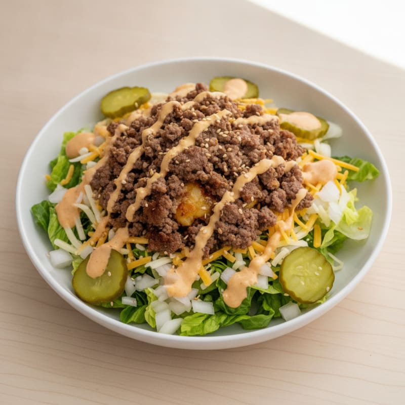 Deconstructed Big Mac Burger Bowl