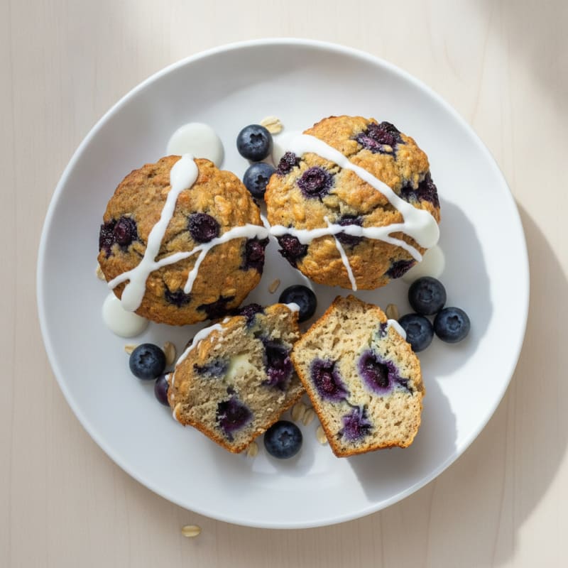 Greek Yogurt Protein Muffins with Blueberries