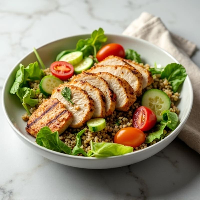 Grilled Chicken and Quinoa Salad with Fresh Greens