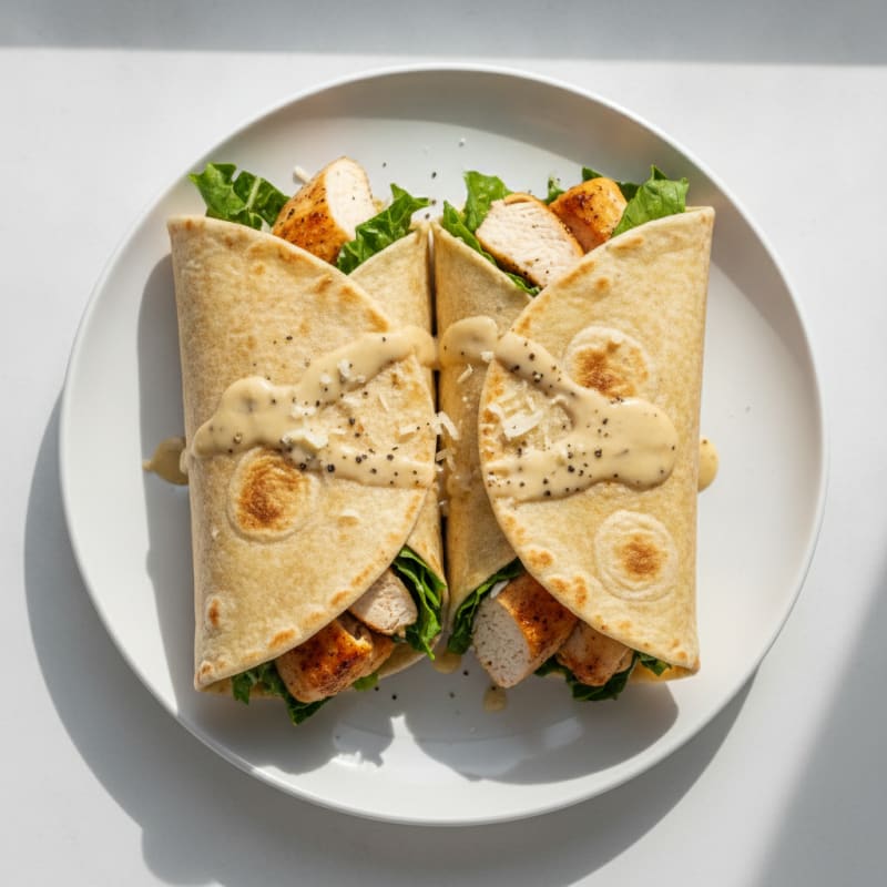 Chicken Caesar Wrap with Homemade Tortillas