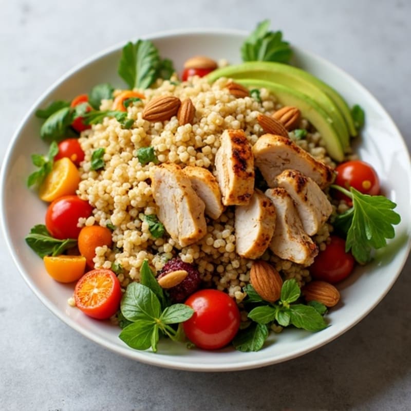 Grilled Chicken and Quinoa Salad with Roasted Vegetables