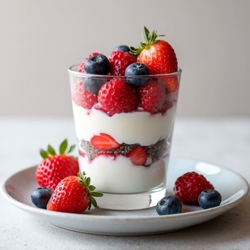 Creamy Greek Yogurt Parfait with Protein Powder and Berries