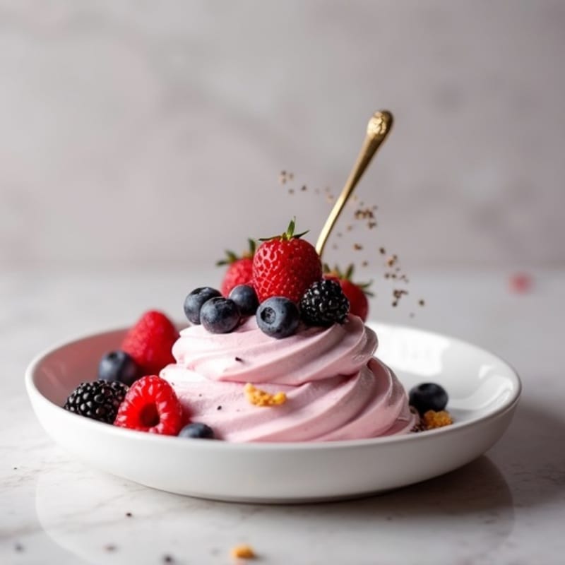 Silky Greek Yogurt Protein Pudding with Mixed Berries