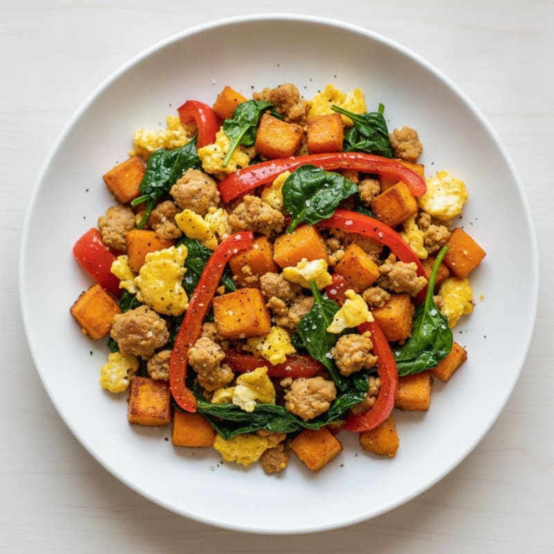 Warrior Scramble with Roasted Vegetables
