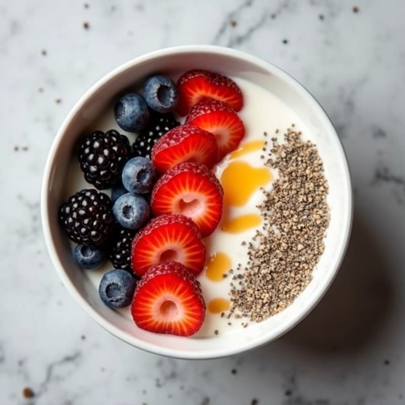 Vanilla-Maple Chia Protein Yogurt Bowl