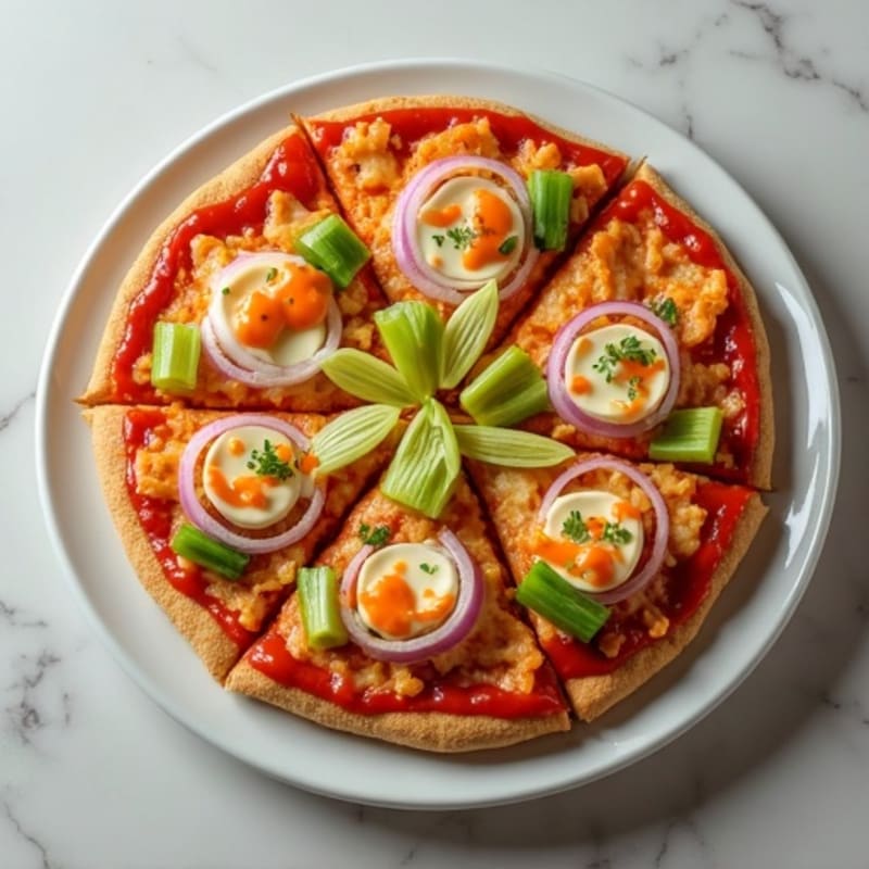 Healthy Buffalo Chicken Pizza