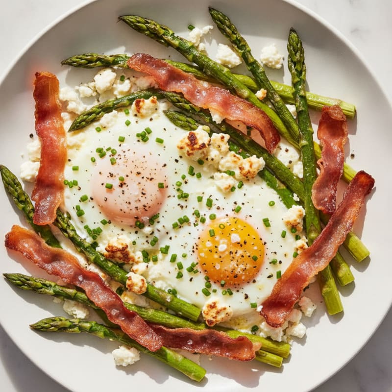 Baked Eggs with Roasted Asparagus