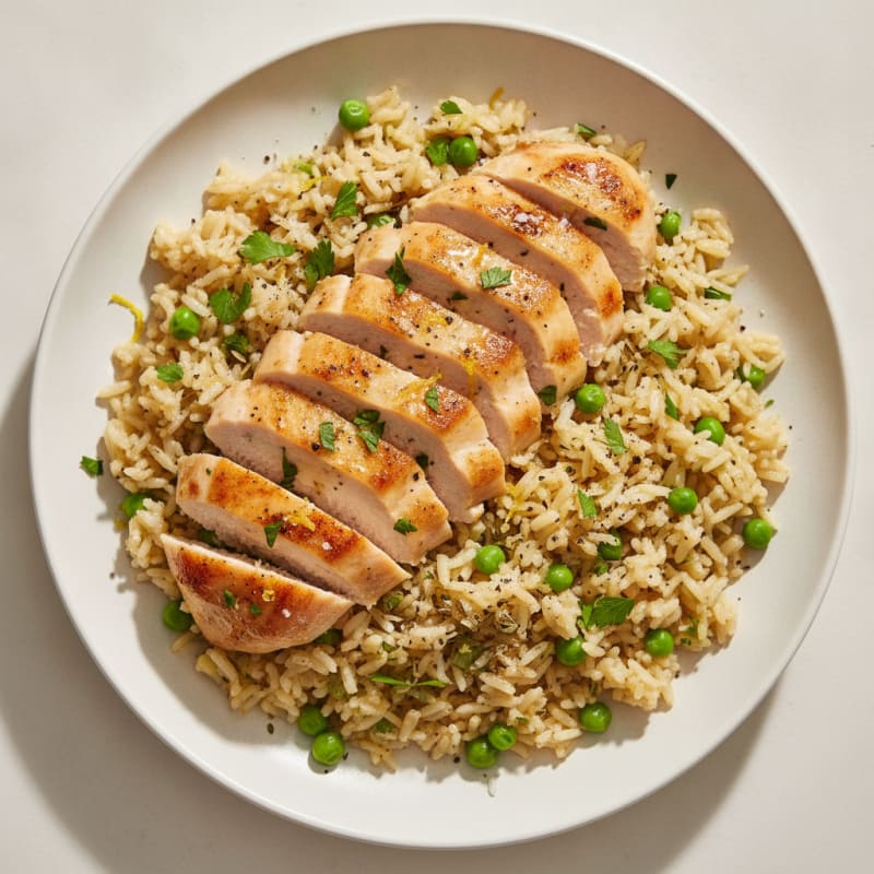 Lemon Herb Rice Pilaf with Seared Chicken