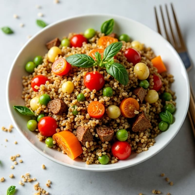 Crunchy Lentil and Quinoa Salad with Roasted Vegetables