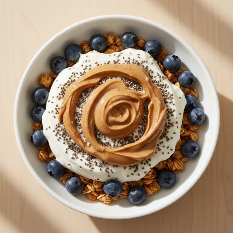 Creamy Greek Yogurt Parfait with Chia Seeds and Almond Butter