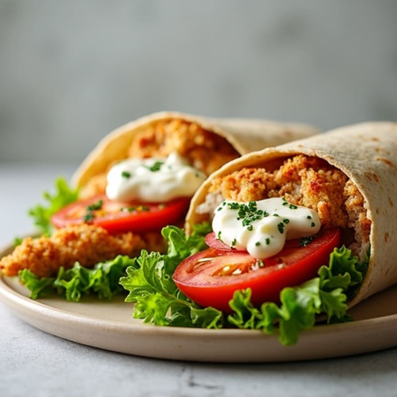 Healthy Crispy Chicken Caesar Wrap