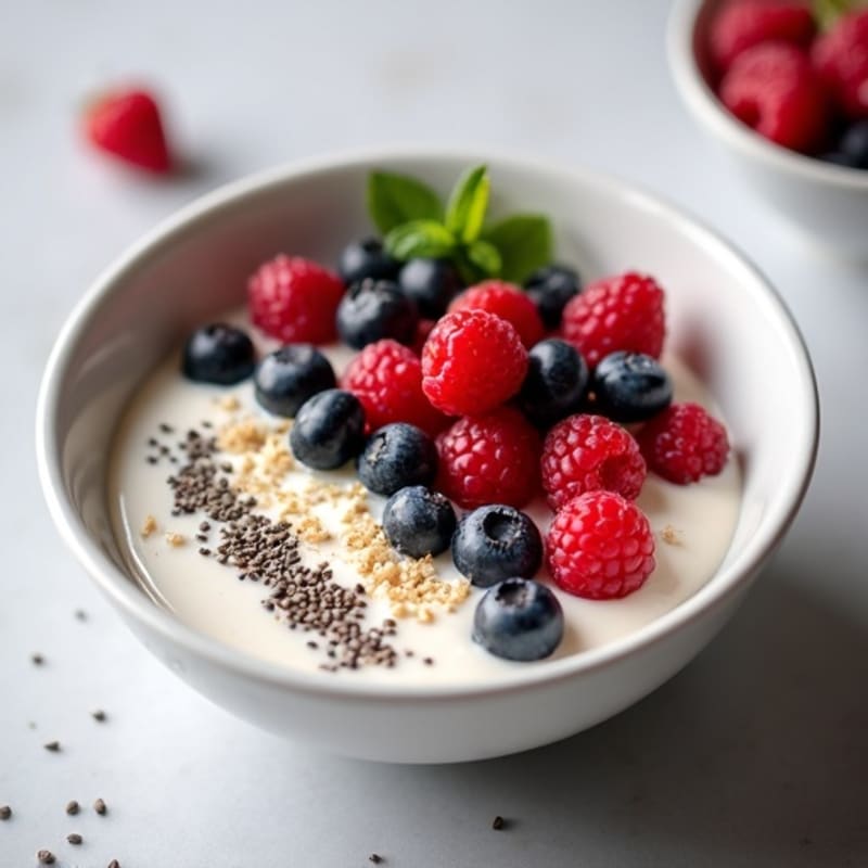 Silky Greek Yogurt Protein Bowl with Mixed Berries