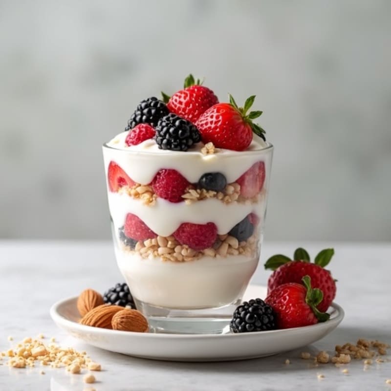 Greek Yogurt Protein Parfait with Mixed Berries