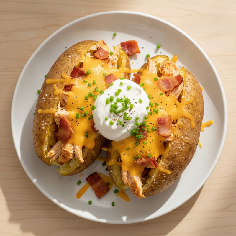 Loaded Baked Potatoes with Bacon and Chives