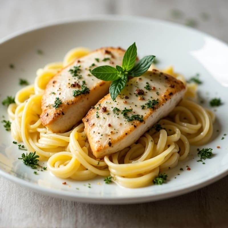 Creamy Herb-Roasted Chicken Fettuccine