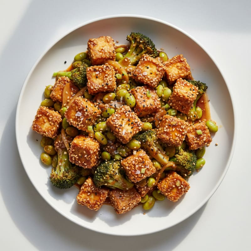 Crispy Sesame Tofu Stir-Fry