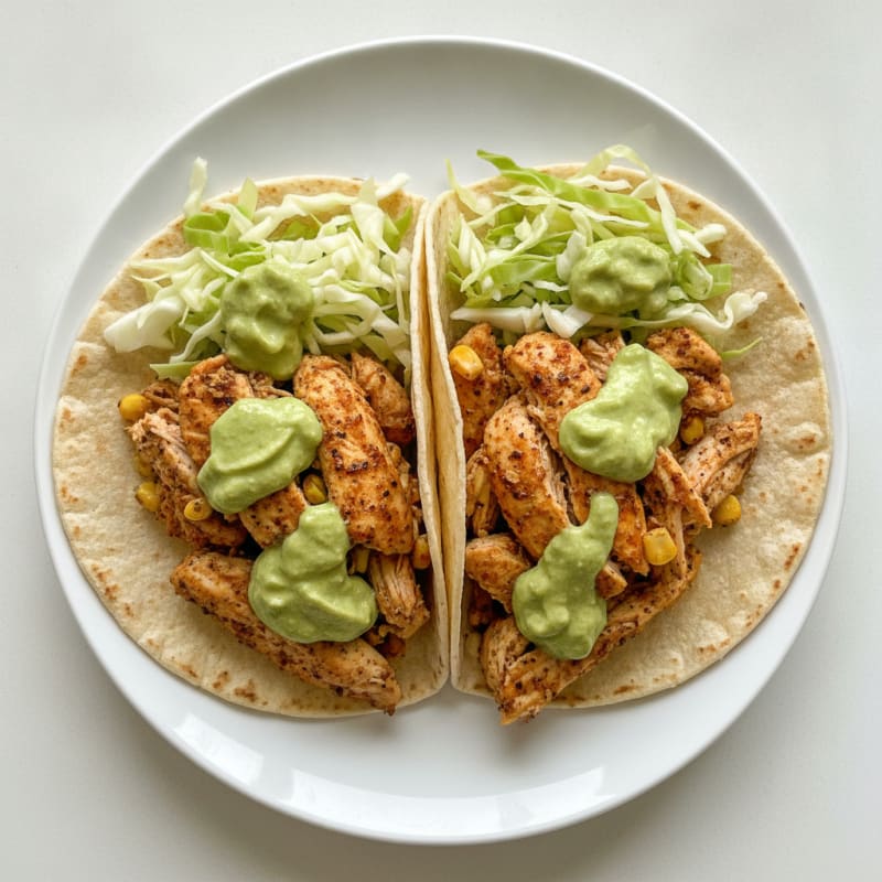 Chicken Tacos with Avocado Crema