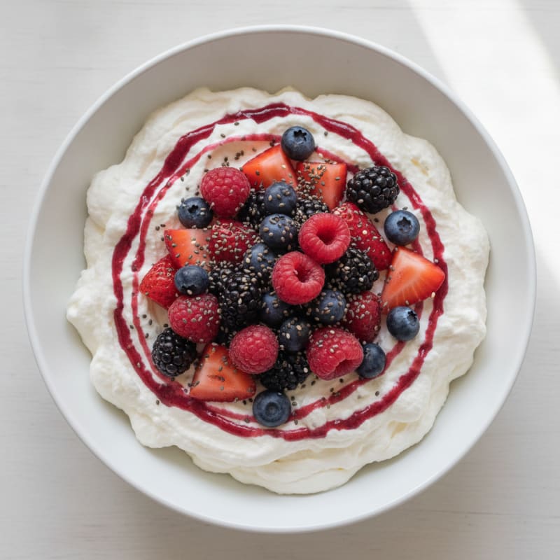 Silky Greek Yogurt Protein Mousse with Mixed Berries