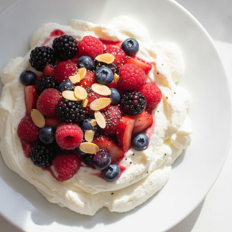 Silky Greek Yogurt Protein Mousse with Mixed Berries