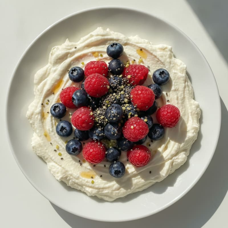 Silky Greek Yogurt Protein Pudding with Berries