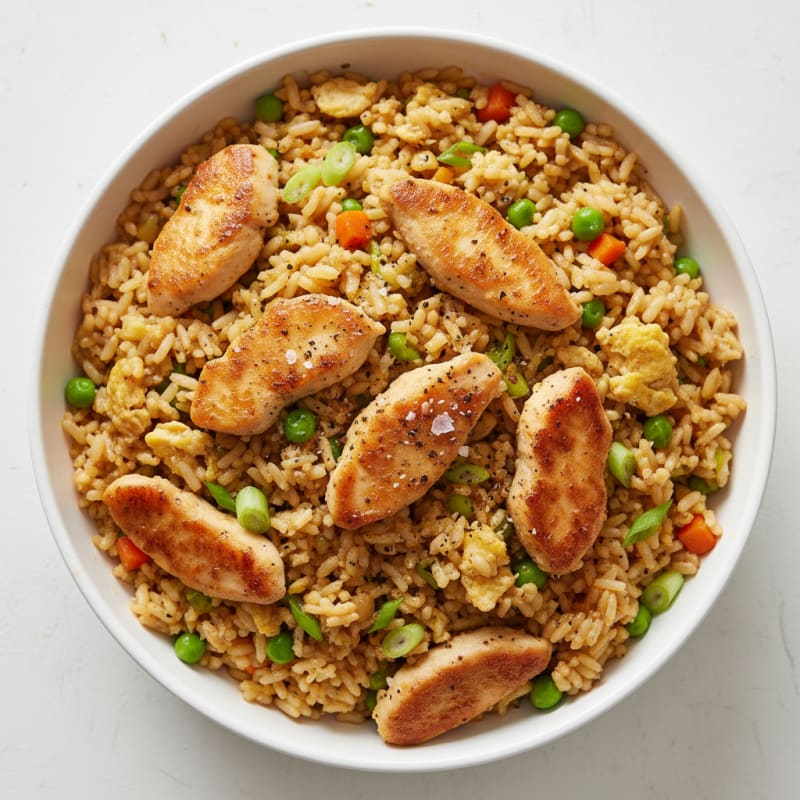 Ginger-Garlic Chicken and Vegetable Fried Rice