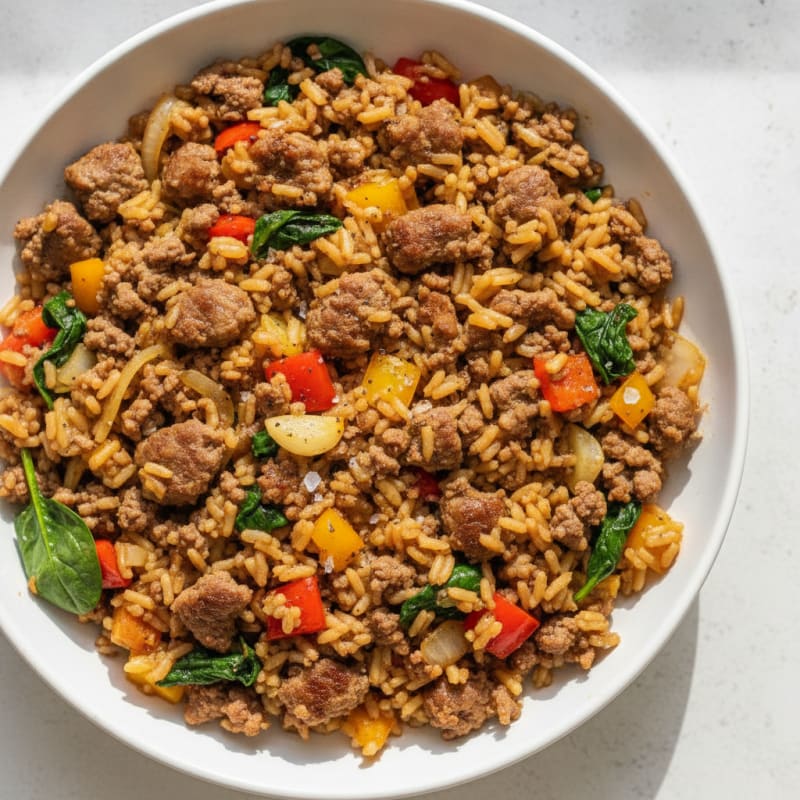 Savory Ground Beef and Rice Skillet