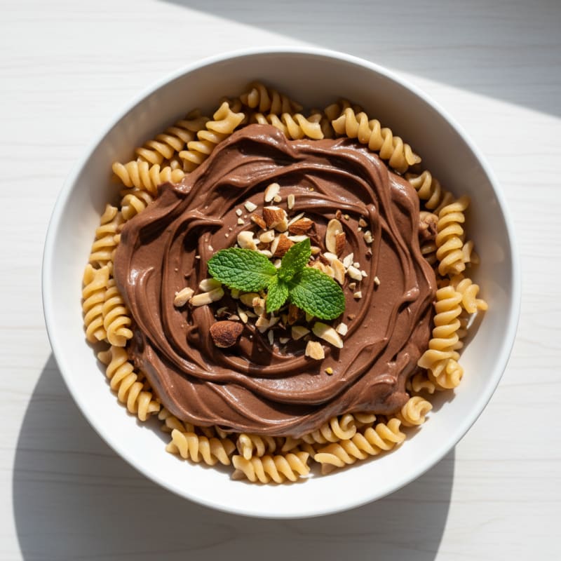 Chocolate Protein Pasta Pudding