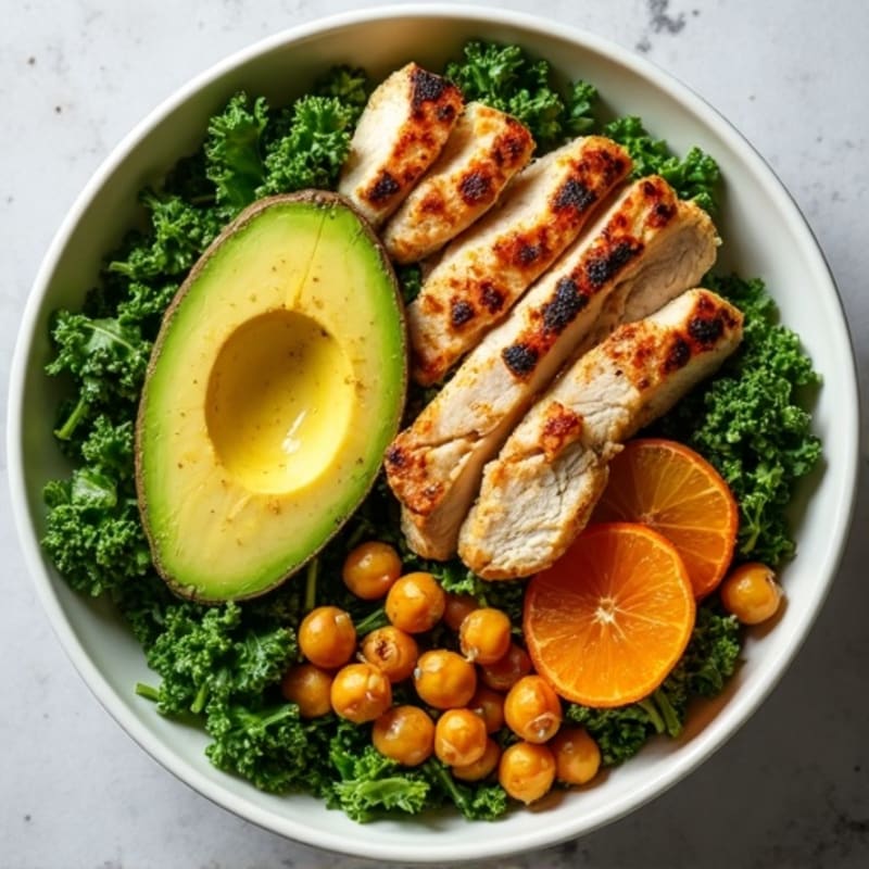 Crunchy Avocado Kale Bowl with Citrus Vinaigrette