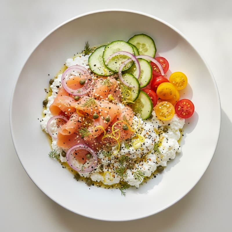 Smoked Salmon and Everything-Spiced Savory Cottage Cheese Bowls