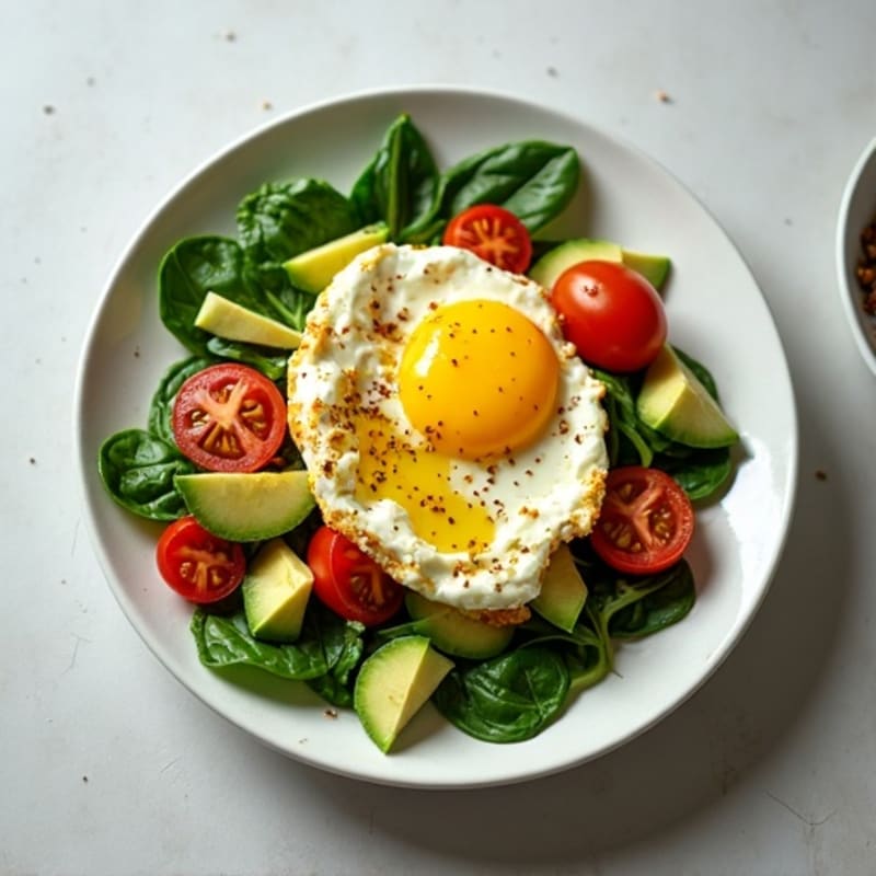 Cottage Cheese Scramble with Spinach and Cherry Tomatoes