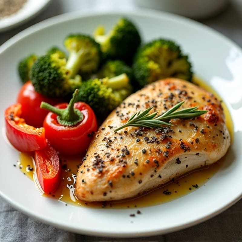 Herb-Crusted Pan Seared Chicken with Roasted Vegetables