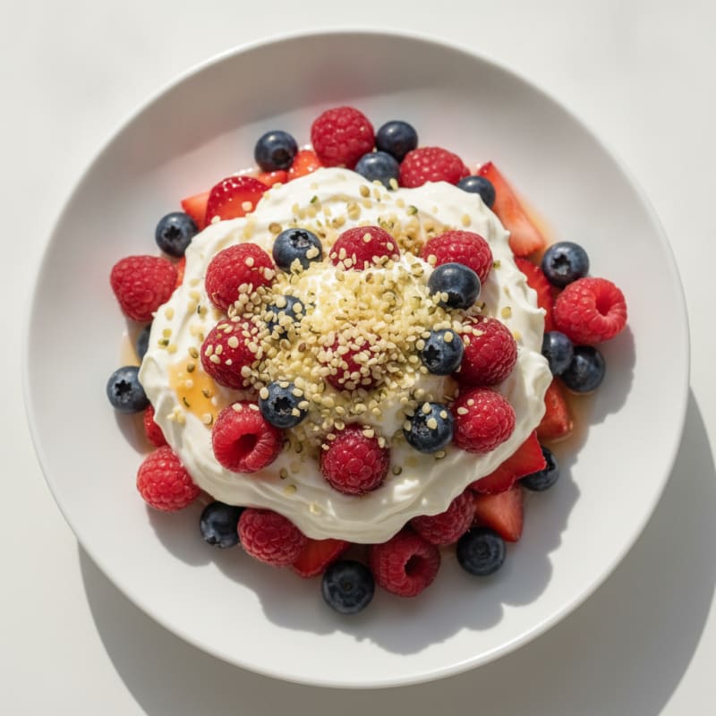 Greek Yogurt Protein Parfait with Mixed Berries