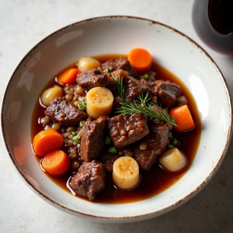 Red Wine Braised Beef with Root Vegetables