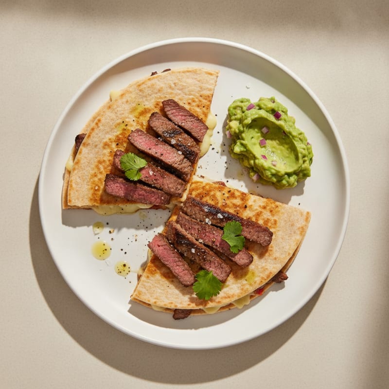 Carne Asada Quesadillas with Guacamole