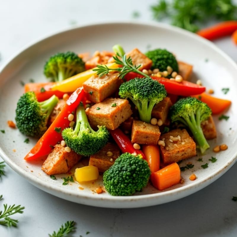 Maple Glazed Tempeh Stir-Fry with Crisp Vegetables