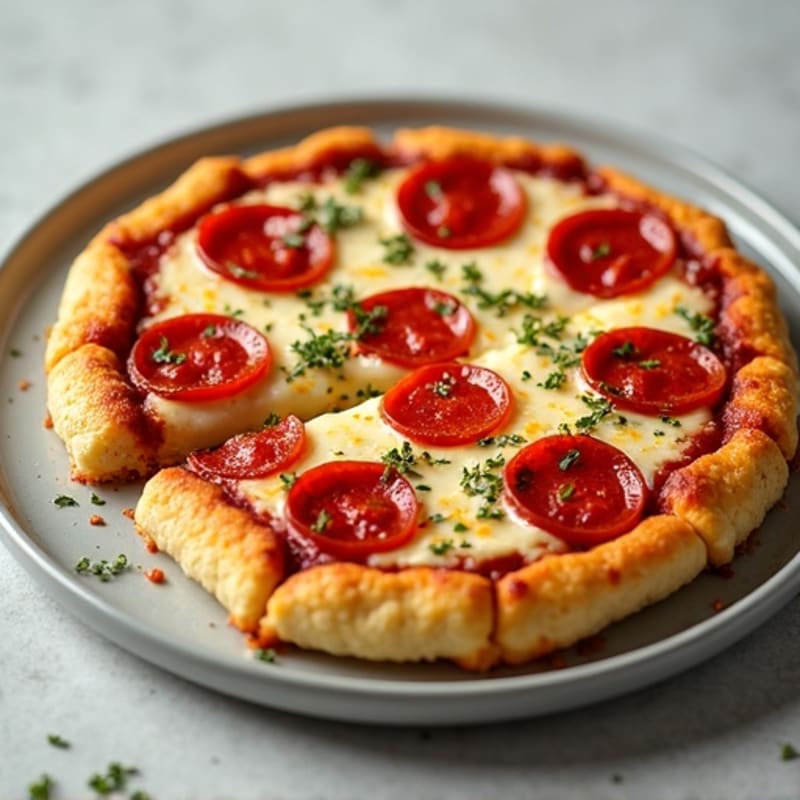 Thick & Crispy Cauliflower Pizza Bake with Lean Turkey Pepperoni