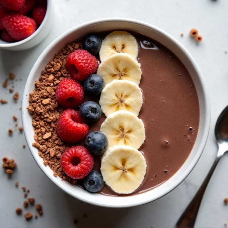 Dark Chocolate Almond Protein Smoothie Bowl