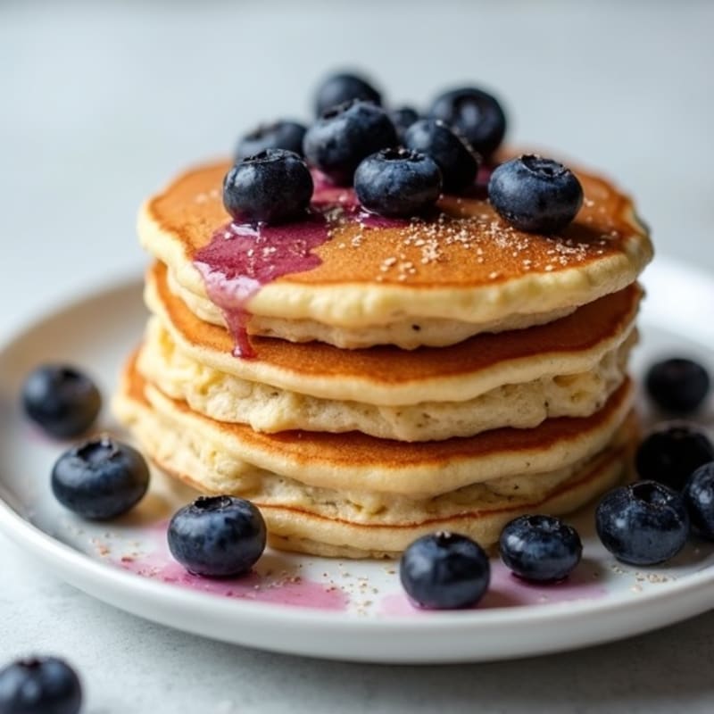 High-Protein Fluffy Blueberry Pancakes