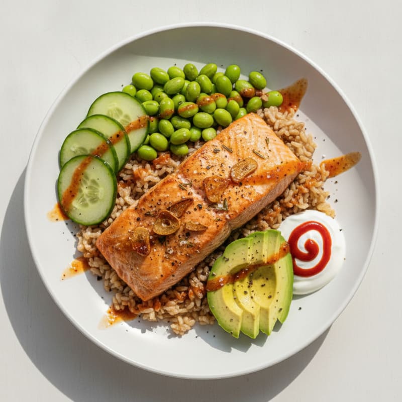 Baked Salmon and Rice Bowl