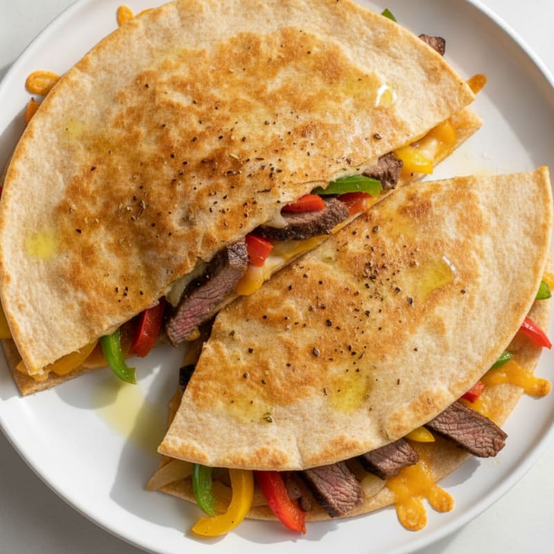 Pan-Seared Steak and Pepper Quesadillas
