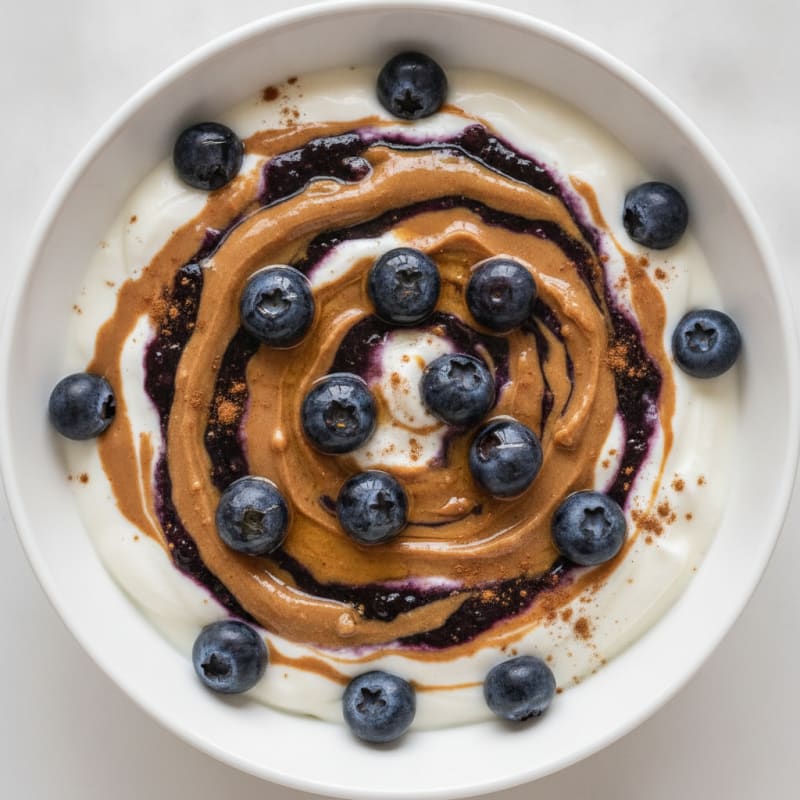 Blueberry Peanut Butter Yogurt Swirl