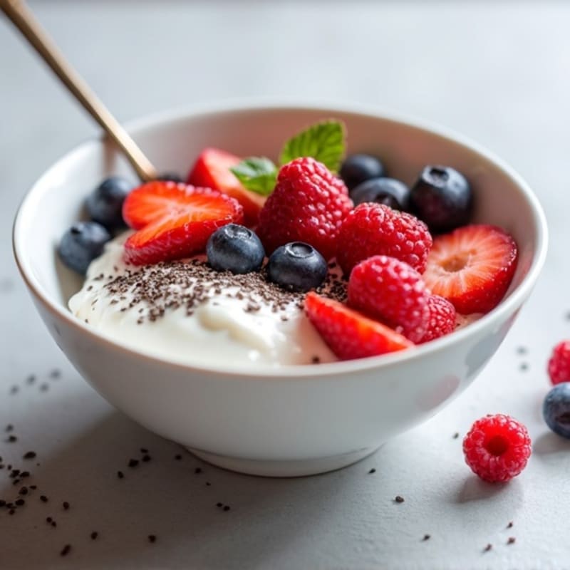 Silky Protein Yogurt Bowl with Mixed Berries